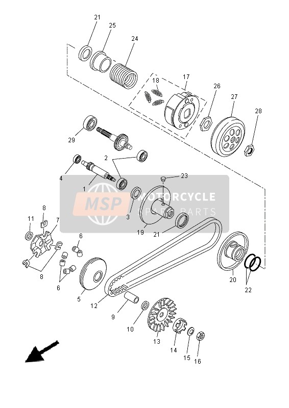 Yamaha NS50F AEOROX 4 2014 Clutch for a 2014 Yamaha NS50F AEOROX 4